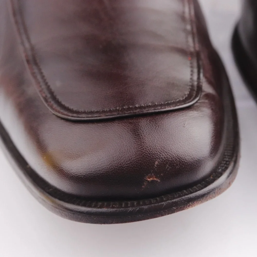 Magnanni Mens Oxfords Size 46 13 Brown Leather Split Toe Apron Toe Dress Shoes